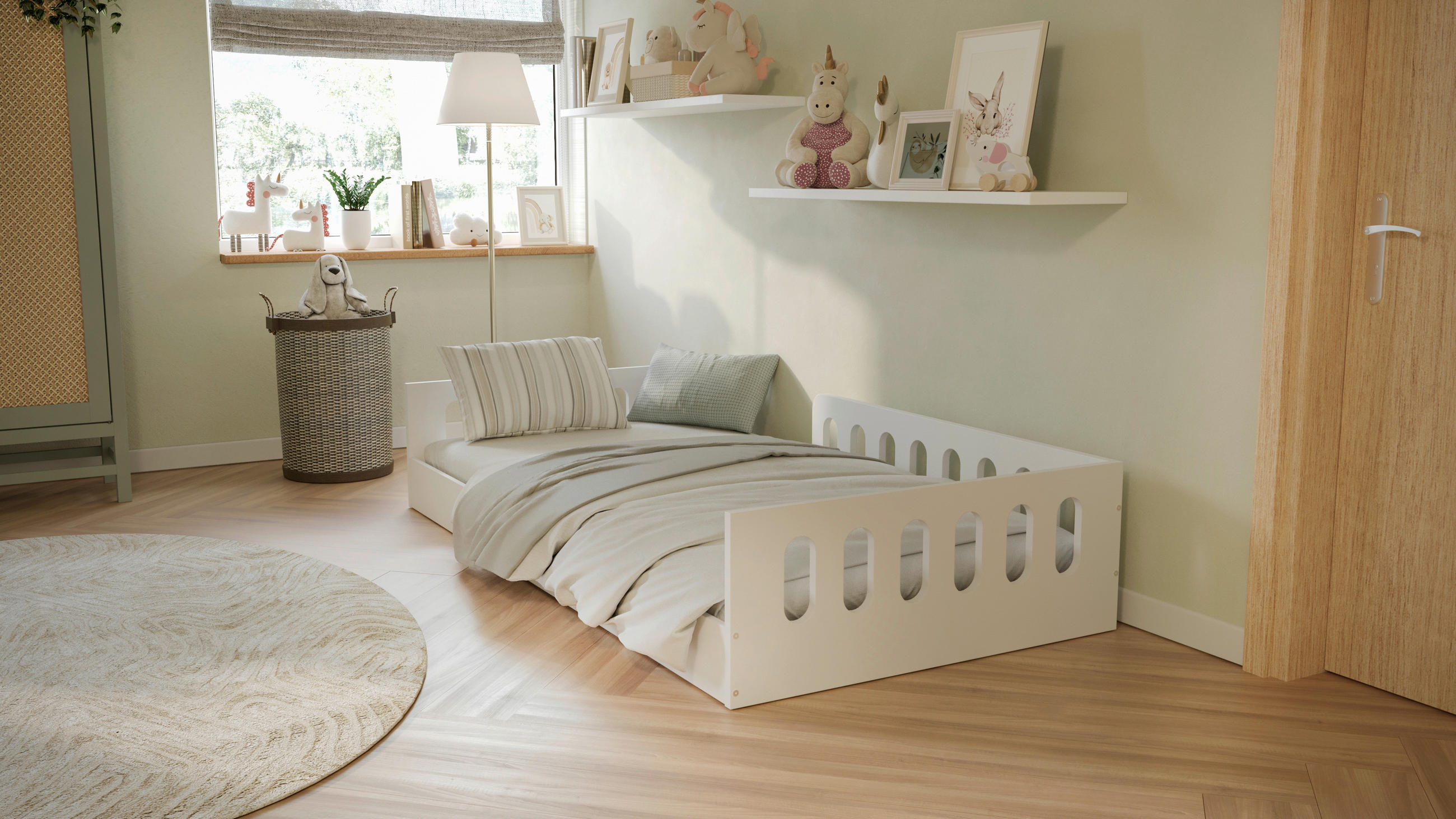 KINDER-/JUNIORBETT 80/180 cm  in  - Birkefarben/Weiß, MODERN, Holz/Holzwerkstoff (80/180cm) - MID.YOU