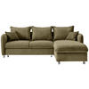 ECKSCHLAFSOFA in Cord Olivgrün  - Chromfarben/Olivgrün, Modern, Textil/Metall (254/160cm) - Livetastic