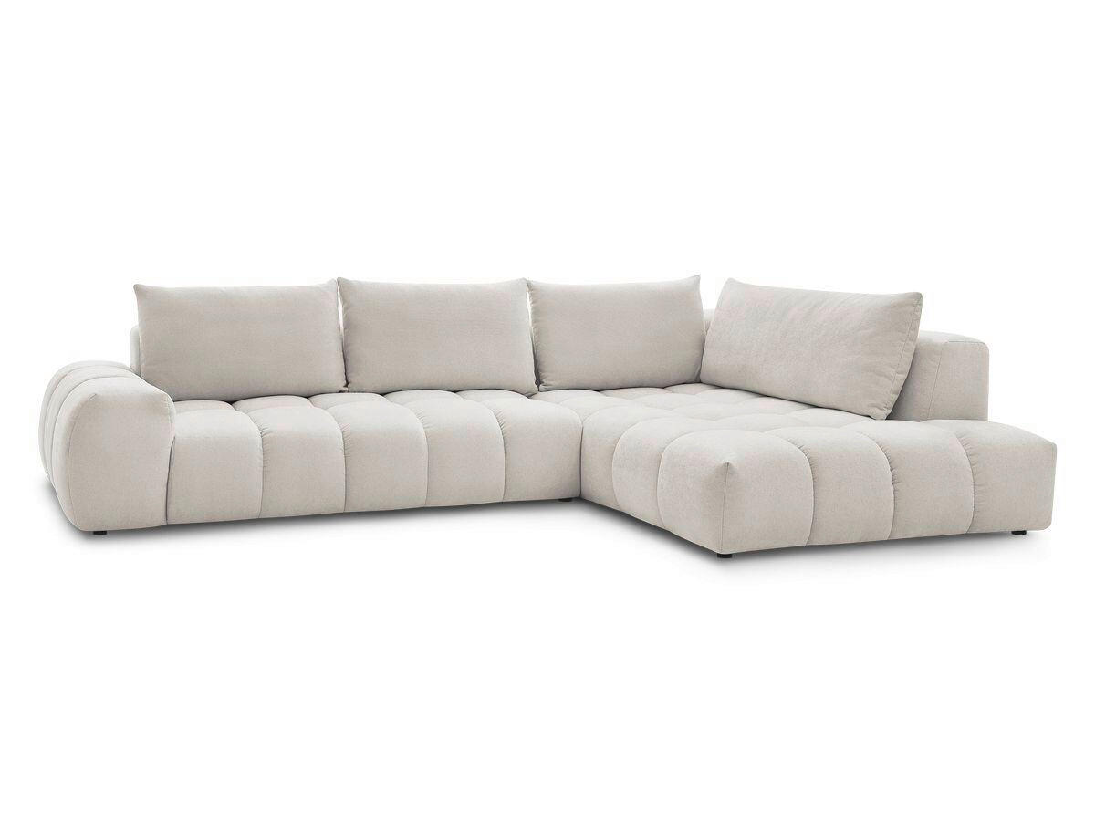 ECKSOFA Ottomane rechts  EVEREST Beige Struktur  - Beige/Schwarz, MODERN, Kunststoff/Textil (352/210cm) - Livetastic