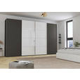 SCHWEBETÜRENSCHRANK 361/235/68 cm 4-türig Graphitfarben, Weiß  - Chromfarben/Graphitfarben, KONVENTIONELL, Glas/Holzwerkstoff (361/235/68cm) - Novel