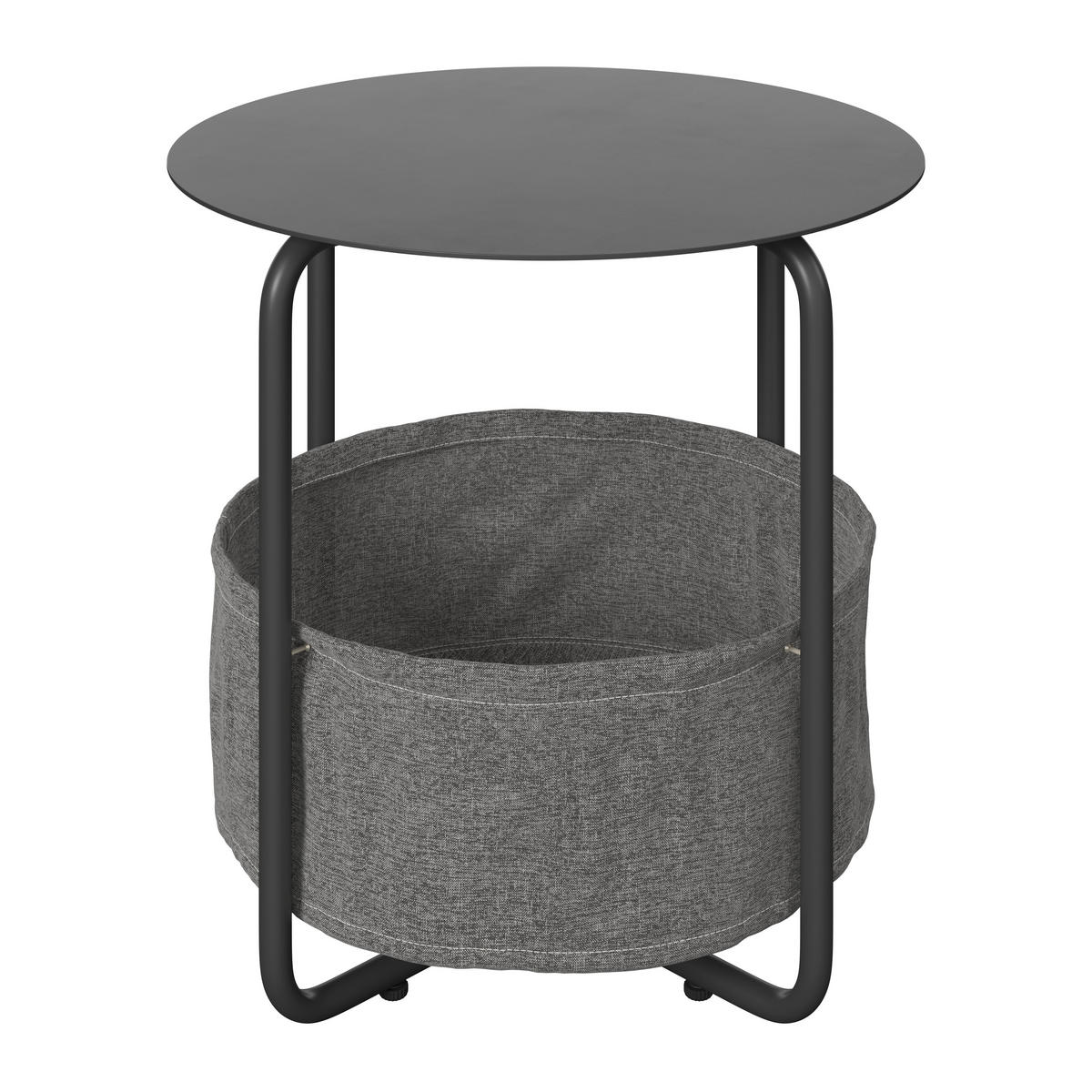 SIDOBORD i metall, textil 50/50/51 cm  - antracit, Design, metall/textil (50/50/51cm) - Ambia Garden