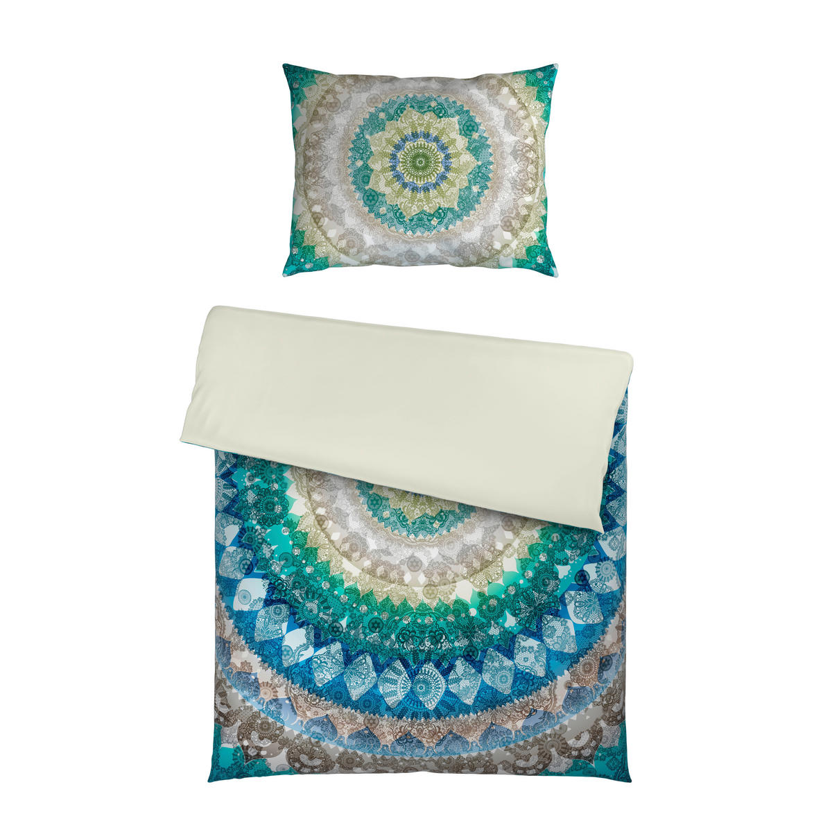 OBOJESTRANSKA POSTELJNINA 140/200 cm saten modra  - modra, tekstil (140/200cm) - Novel