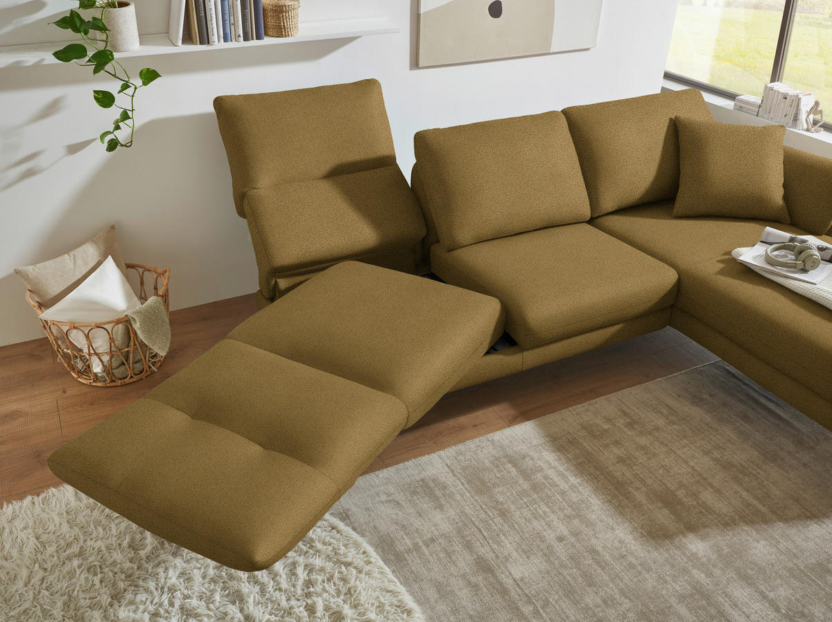 ECKSOFA  in Flachgewebe Schilfgrün  255-365/175-224 cm  - Schilfgrün/Schwarz, Design, Textil/Metall (255-365/175-224cm) - Dieter Knoll