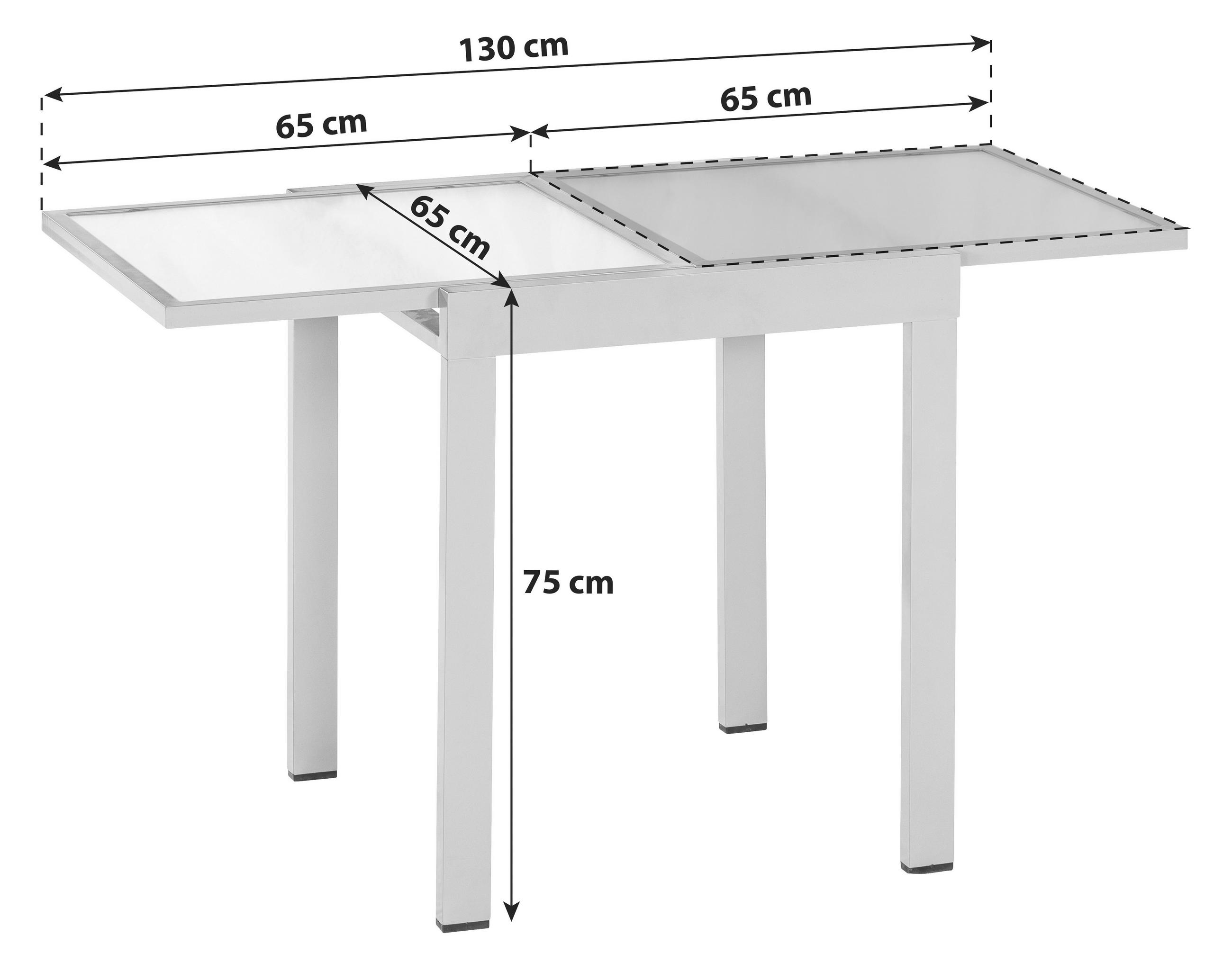 GARTENTISCH 65/65/75 cm Metall, Glas rechteckig  - Beige, KONVENTIONELL, Glas/Metall (65/65/75cm) - Gardenson