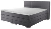 BOXSPRINGBETT 160/200 cm  in Grau  - Silberfarben/Grau, MODERN, Holzwerkstoff/Textil (160/200cm) - Livetastic