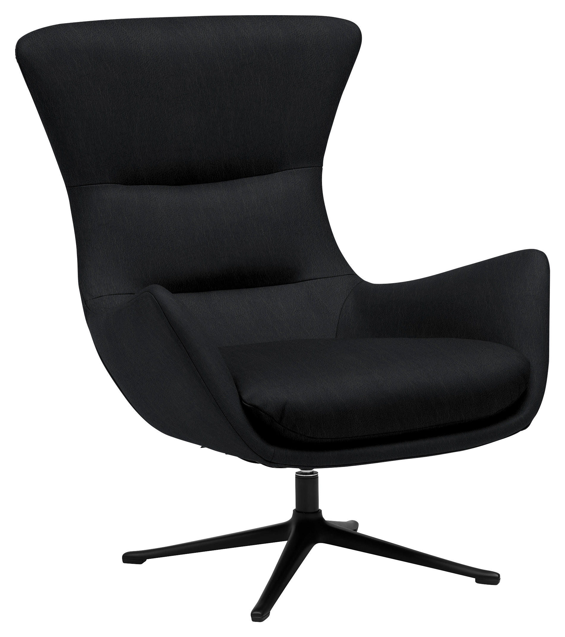 OHRENSESSEL in Schwarz  - Schwarz, Design, Leder/Metall (84/104/96cm) - home24