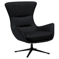 OHRENSESSEL in Schwarz  - Schwarz, Design, Leder/Metall (84/104/96cm) - home24