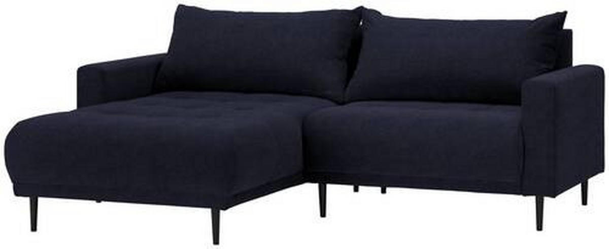 ECKSOFA in Flachgewebe Schwarz  - Schwarz, Design, Holz/Textil (160/215cm) - Stylife