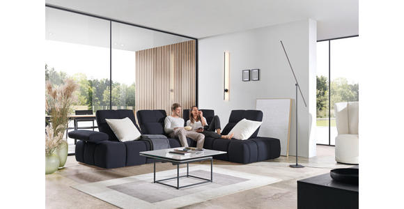 ECKSOFA in Struktur Schwarz 313/233 cm - Schwarz, Design, Kunststoff/Textil (313/233cm) - Emilio Belluti