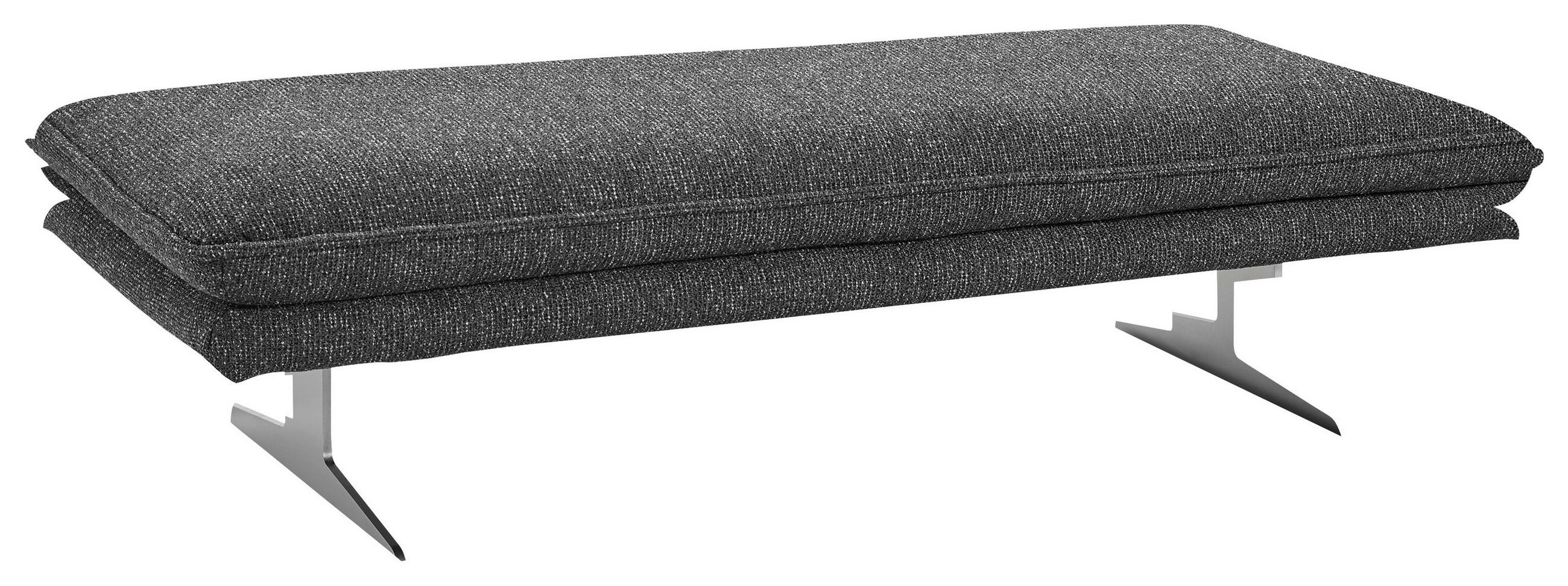 HOCKER Webstoff Anthrazit - Chromfarben/Anthrazit, Design, Textil (145/43/71cm) - Chilliano