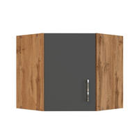 KÜCHENOBERSCHRANK 60/57/60 cm  in Anthrazit, Eiche Wotan  - Chromfarben/Anthrazit, MODERN, Holzwerkstoff/Metall (60/57/60cm) - Held
