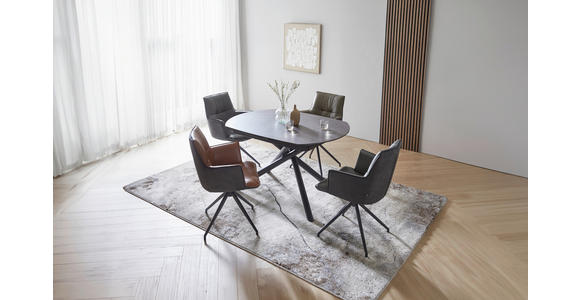 ESSTISCH 130-190/100/77 cm  Metall, Glas, Keramik ausziehbar oval Anthrazit, Schwarz  - Anthrazit/Schwarz, Design, Glas/Keramik (130-190/100/77cm) - Novel