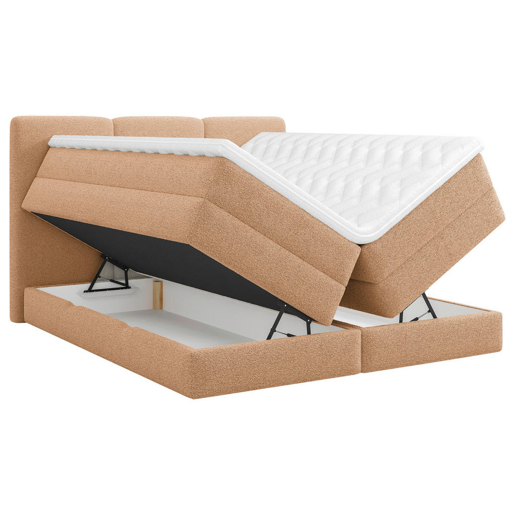 Thumbnail - Mid.you Boxspringbett, Terracotta, Holz, Textil, H3 + H4, 160x200 cm, Matratze geteilt, Wendematratze mit unterschiedlic...