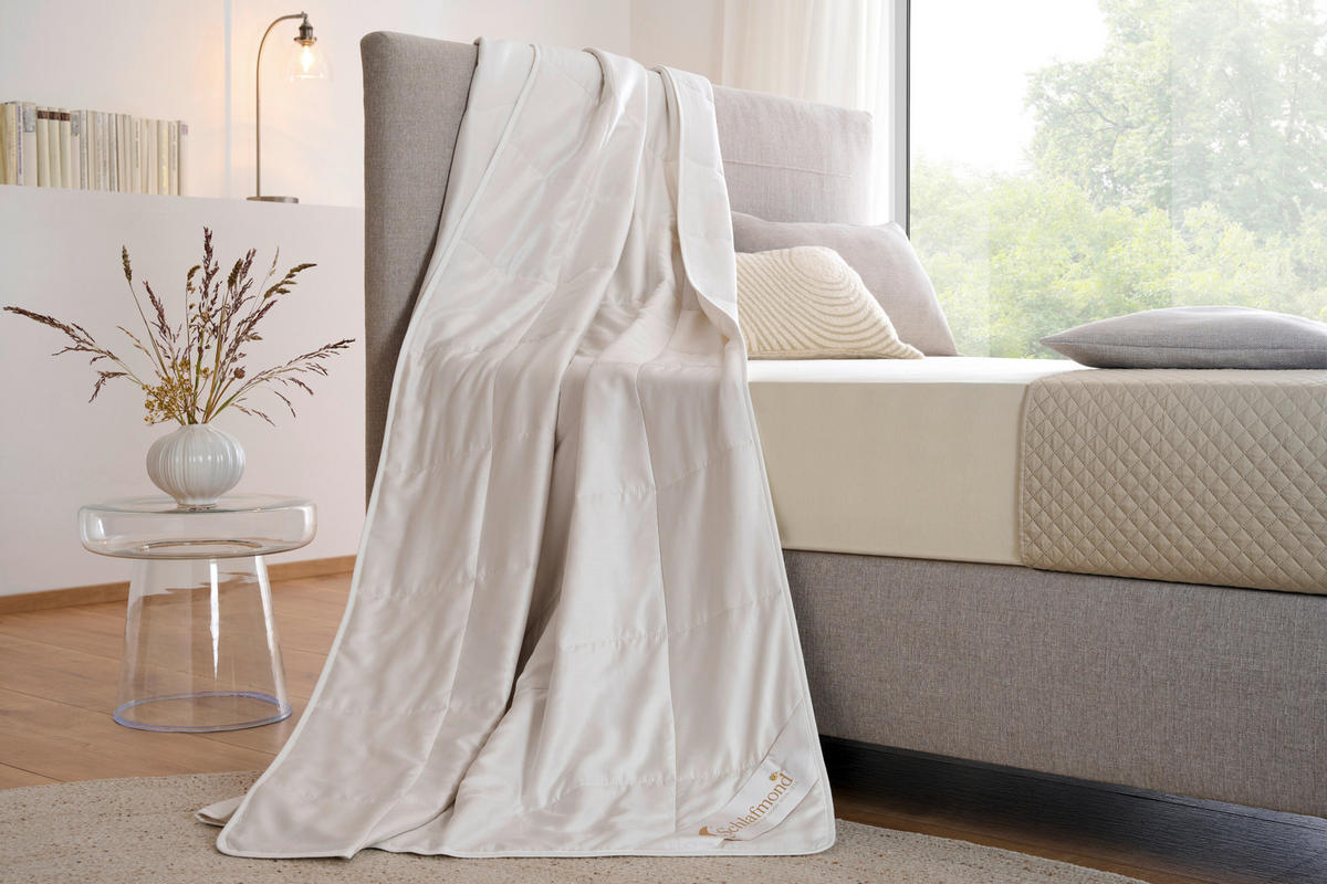 SOMMERDECKE  140/200 cm 70 % Leinen, 30 % TENCEL™ Lyocell  - Weiß, Basics, Naturmaterialien (140/200cm) - Schlafmond