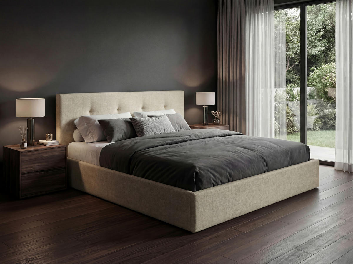 POLSTERBETT Lattenrost, Bettkasten Beige 180/200 cm  - Beige, MODERN, Holz/Textil (180/200cm) - Livetastic