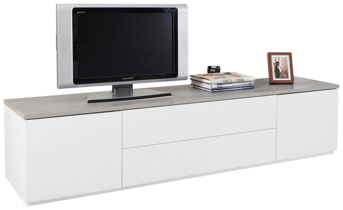 LOWBOARD  in 200/45/45 cm  - Weiß/Grau, Design, Holzwerkstoff (200/45/45cm) - Carryhome