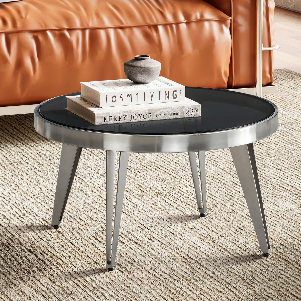 COUCHTISCH in Glas 60/60/33 cm  - Silberfarben, Design, Glas/Metall (60/60/33cm) - MID.YOU