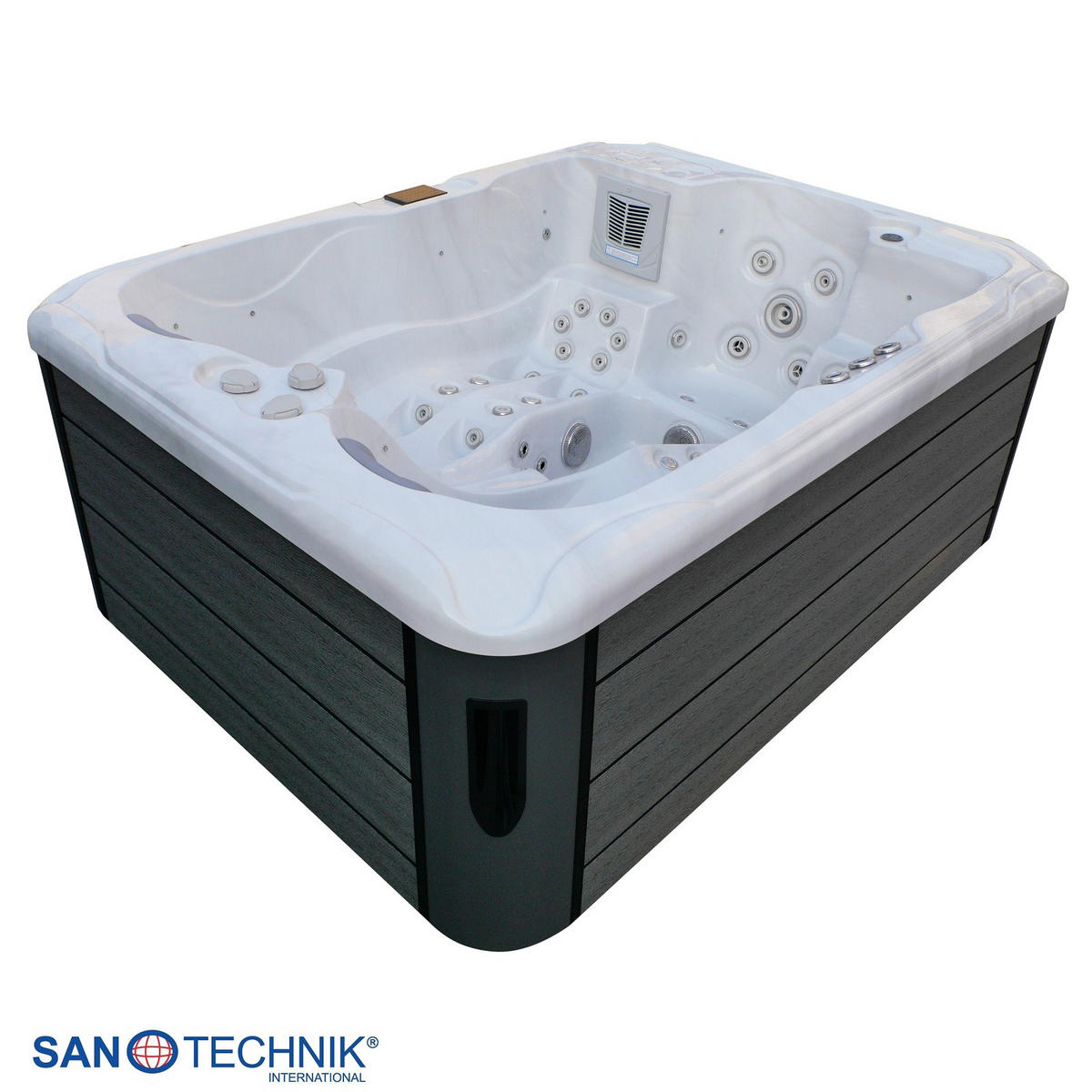 WHIRLPOOL Capri  - Grauweiß, KONVENTIONELL, Kunststoff (210/160/90cm) - Sanotechnik