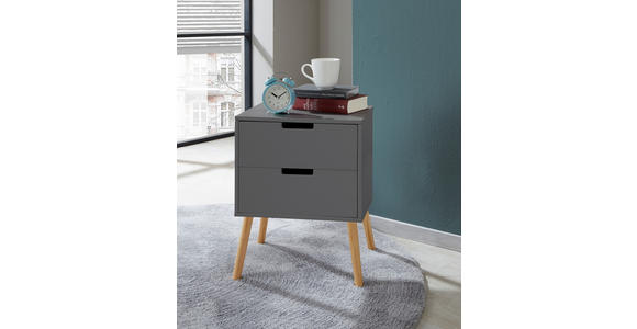 NACHTSCHRANK 40/60/30 cm Kiefer massiv - Naturfarben/Grau, Design, Holz/Holzwerkstoff (40/60/30cm) - Xora