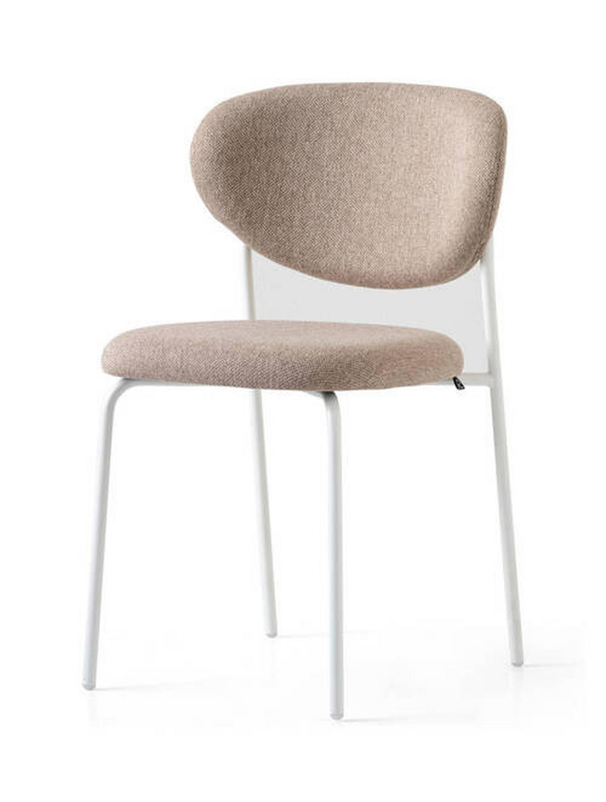 STUHL  in Edelstahl Struktur Metall, Textil  - Graubraun/Weiß, Design, Textil/Metall (50/80,5/54cm) - Lomoco
