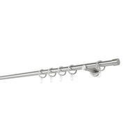 VORHANGSTANGENSET  120 cm  - Edelstahlfarben, Basics, Metall (120cm)