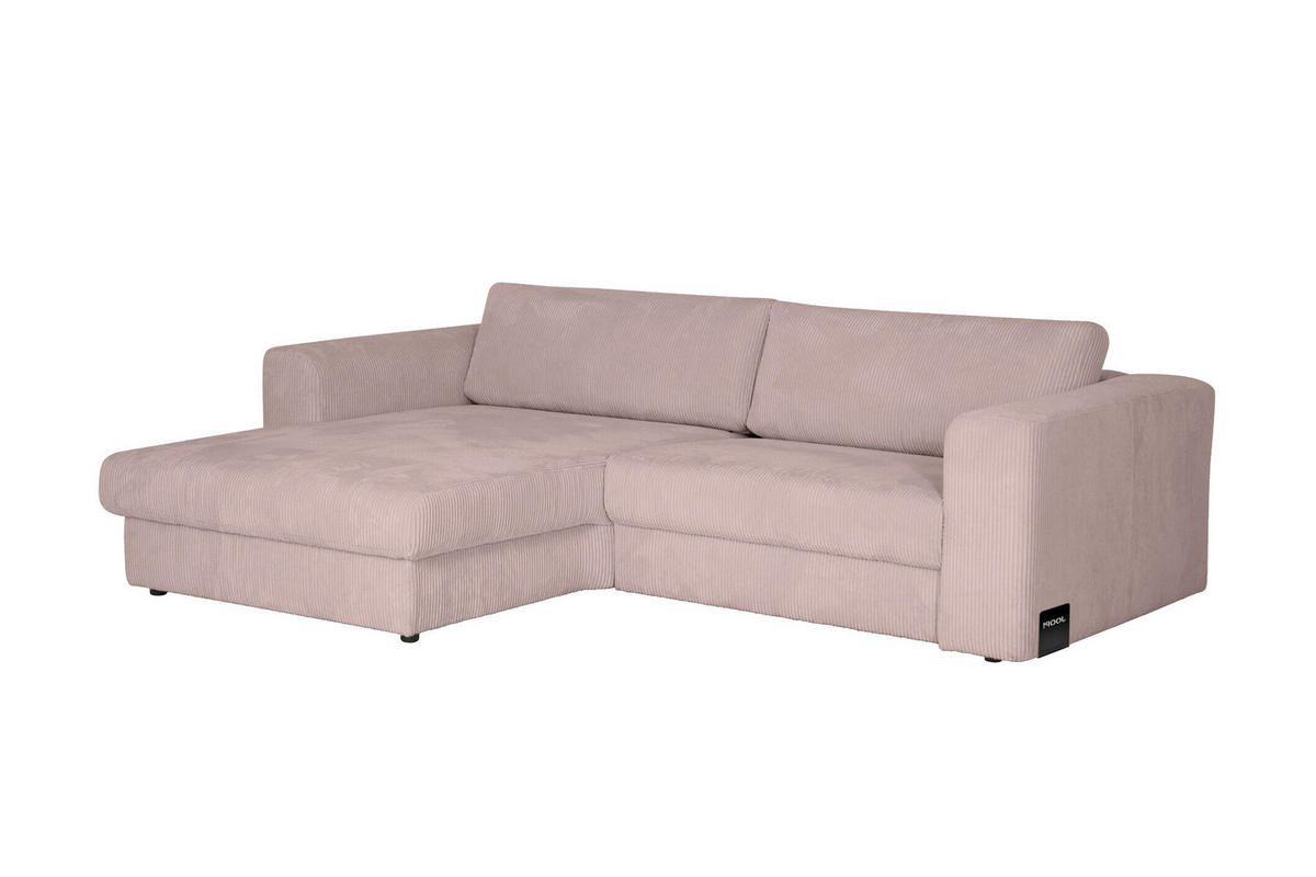 ECKSOFA JOOP Rosa Cord Rücken echt  - Schwarz/Rosa, KONVENTIONELL, Kunststoff/Textil (192/269cm) - Joop!