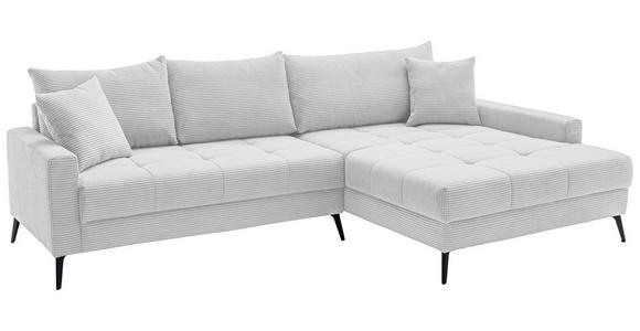 ECKSOFA  in Cord Elfenbein  280/173 cm  - Elfenbein/Schwarz, KONVENTIONELL, Textil/Metall (280/173cm) - Hom`in