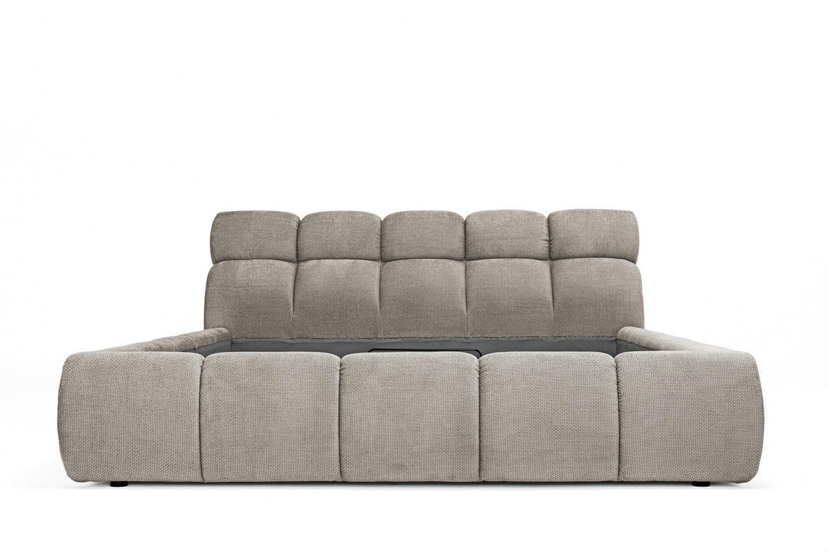 POLSTERBETT 180/200 cm  in Hellbraun  - Hellbraun/Schwarz, Design, Kunststoff/Textil (180/200cm) - Esposa