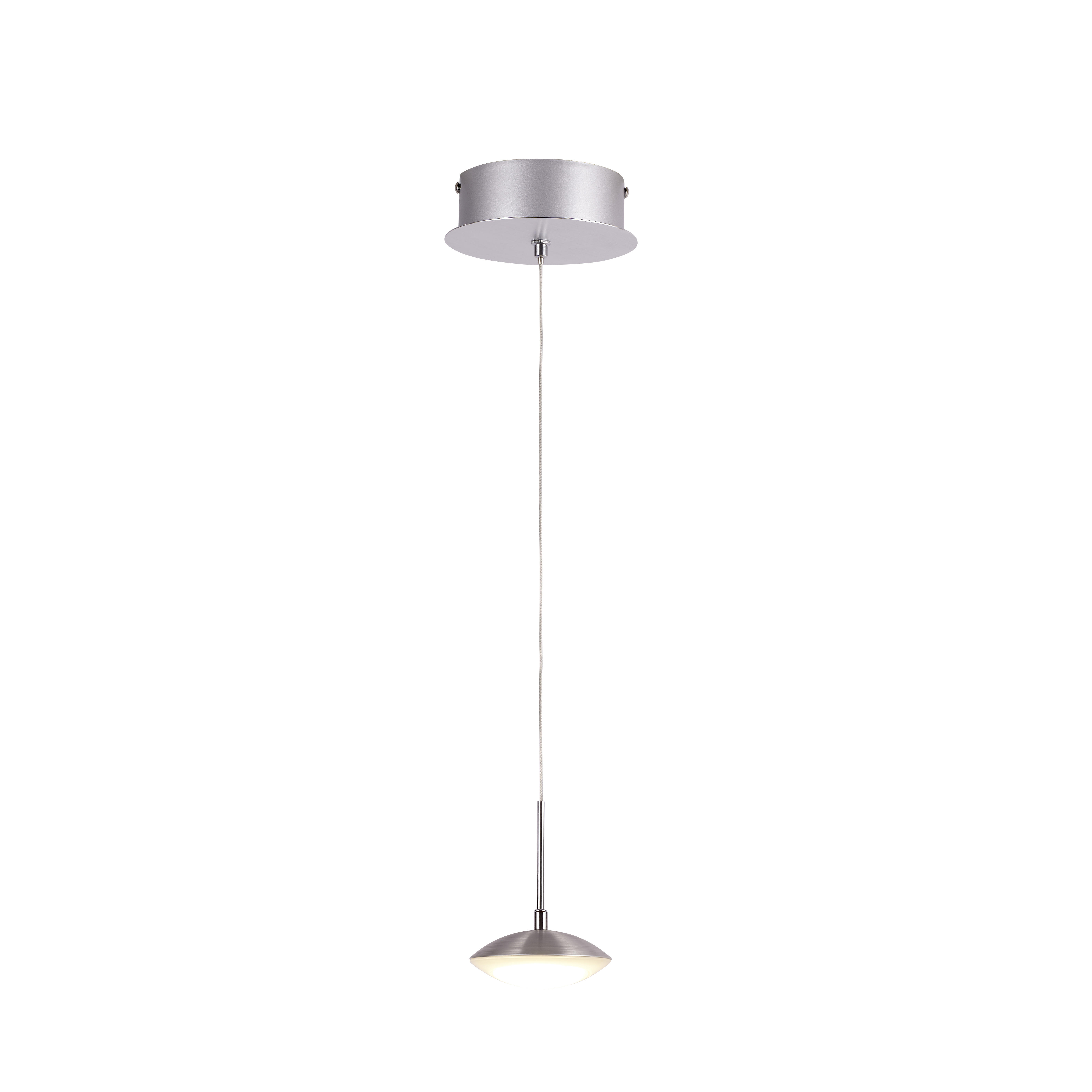 LED-HÄNGELEUCHTE  - Alufarben/Weiß, LIFESTYLE, Kunststoff/Metall (10/200cm)