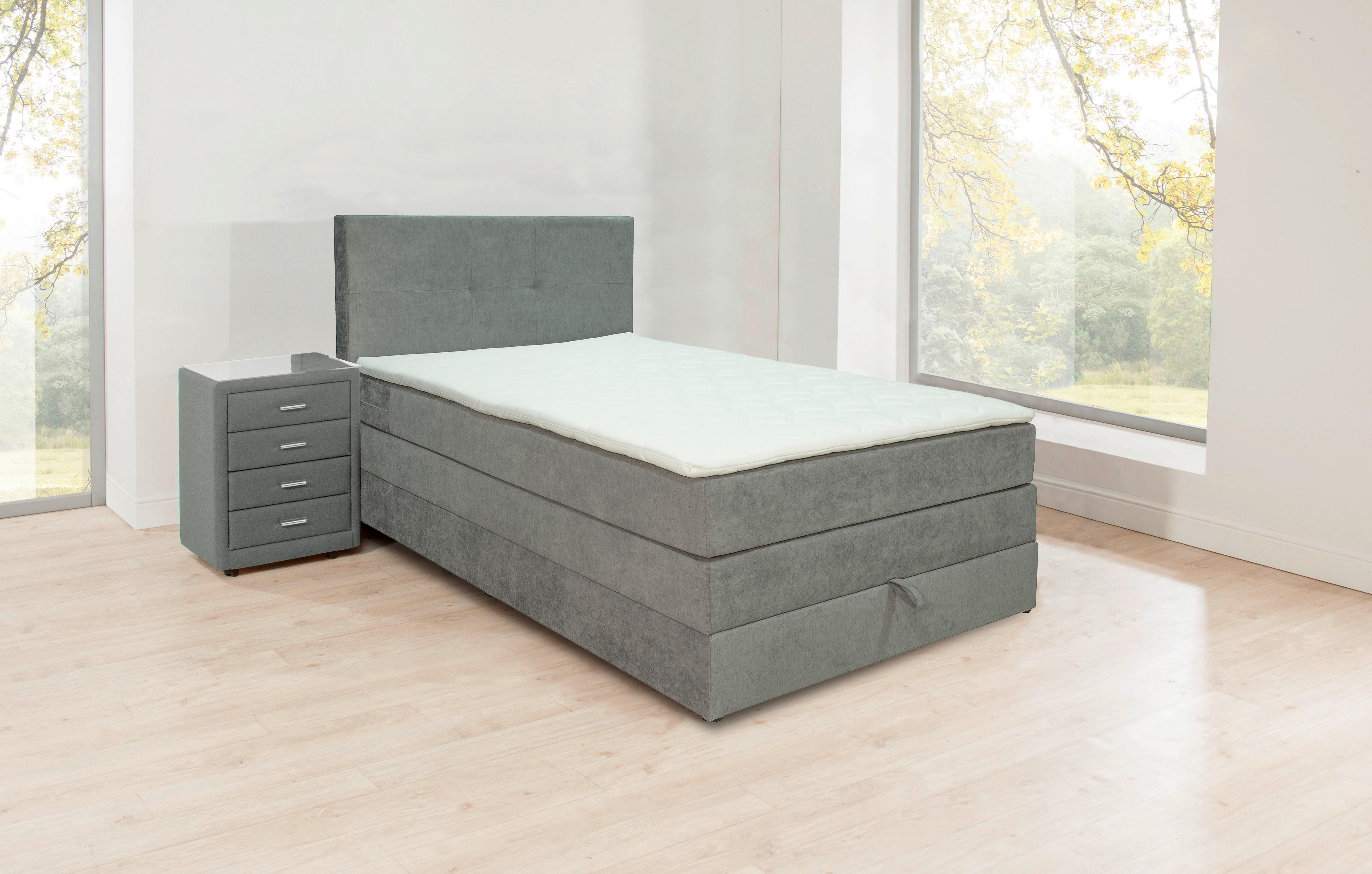 POSTEL BOXSPRING 120/200 cm,  - šedá/černá, Moderní, dřevo/kompozitní dřevo (120/200cm) - Hom`in