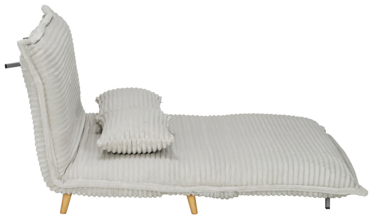 SCHLAFSOFA Cord Weiß  - Walnussfarben/Weiß, MODERN, Holz/Textil (92/216/87/26/150cm) - Livetastic