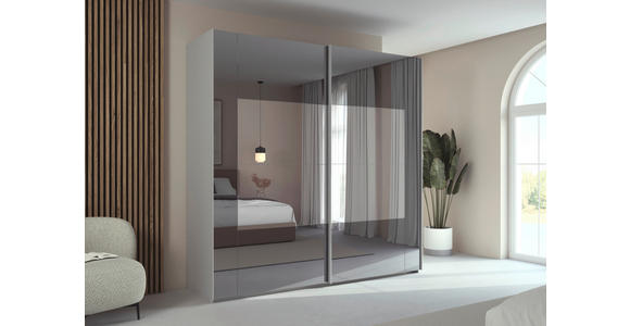 SCHWEBETÜRENSCHRANK 226/223/68 cm 2-türig Seidengrau  - Seidengrau, Design, Glas/Holzwerkstoff (226/223/68cm) - Xora