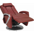 MASSAGESESSEL Lederlook Rot    - Chromfarben/Rot, Design, Textil (75/110/113cm) - Cantus