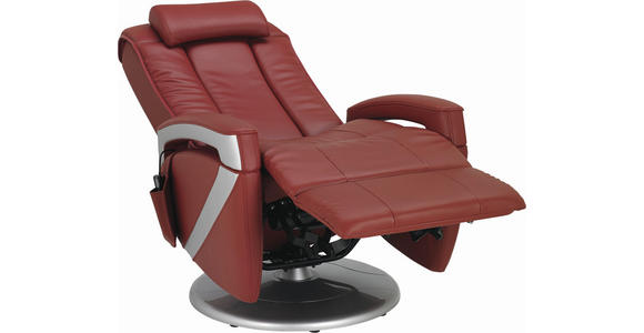 MASSAGESESSEL Lederlook Rot - Chromfarben/Rot, Design, Textil (75/110/113cm) - Cantus