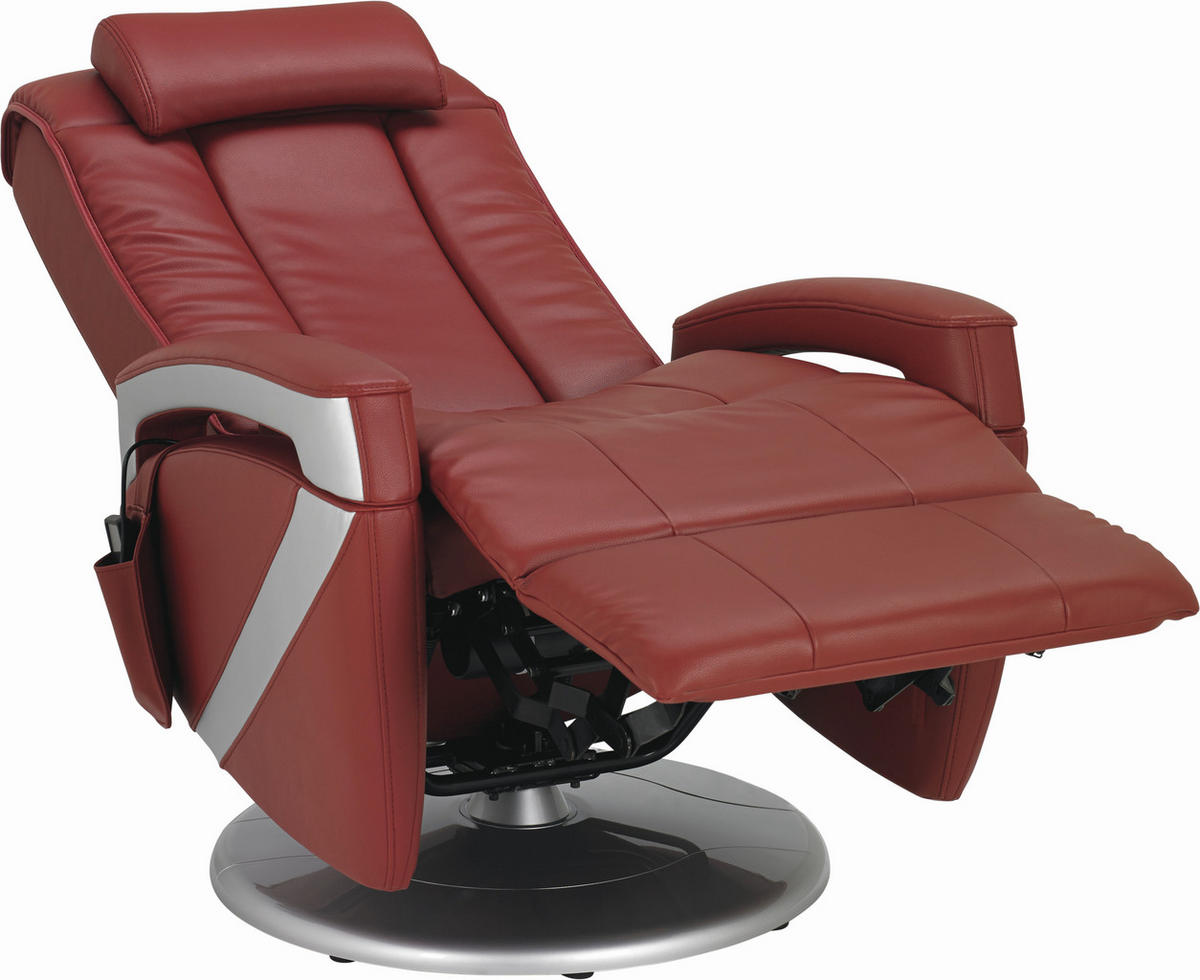 MASSAGESESSEL Lederlook Rot    - Chromfarben/Rot, Design, Textil (75/110/113cm) - Cantus
