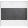 SCHWEBETÜRENSCHRANK  in Weiß, Dunkelgrau  - Dunkelgrau/Alufarben, KONVENTIONELL, Holzwerkstoff/Metall (240/226/64cm) - Xora