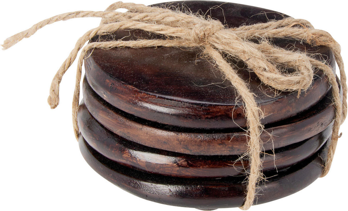 SADA PODLOŽIEK - viacfarebná, Basics, drevo (10/10/1cm)