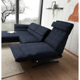 ECKSOFA Dunkelblau Flachgewebe  - Schwarz/Dunkelblau, Design, Textil/Metall (176-217/279-327cm) - Dieter Knoll