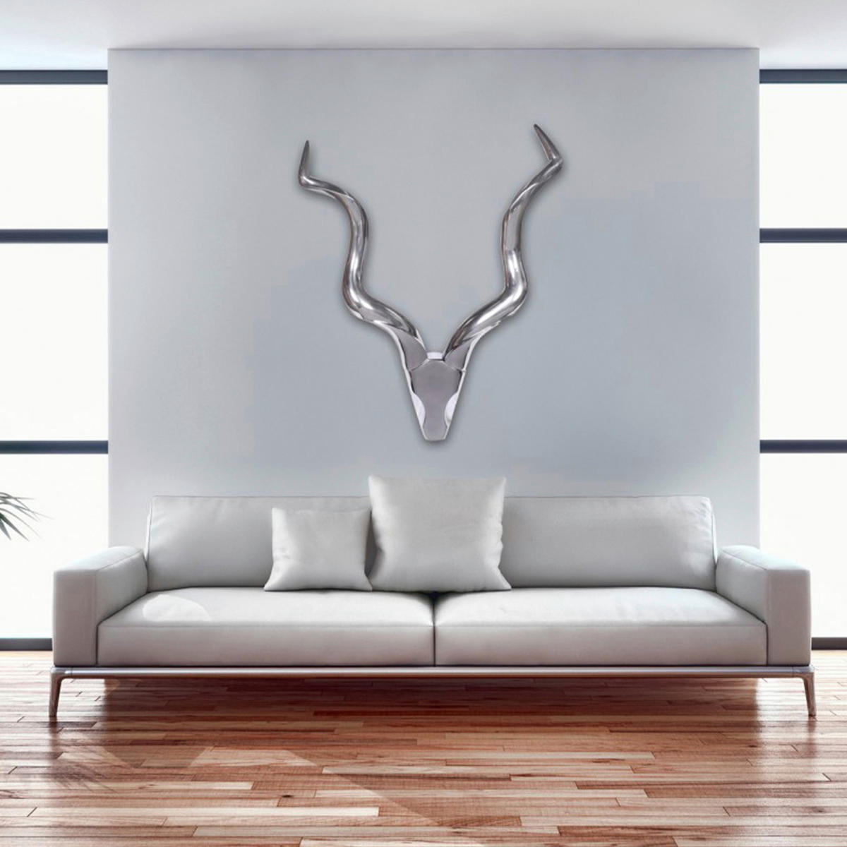 WANDDEKO  - Silberfarben, Modern, Metall (80/110/10cm) - MID.YOU