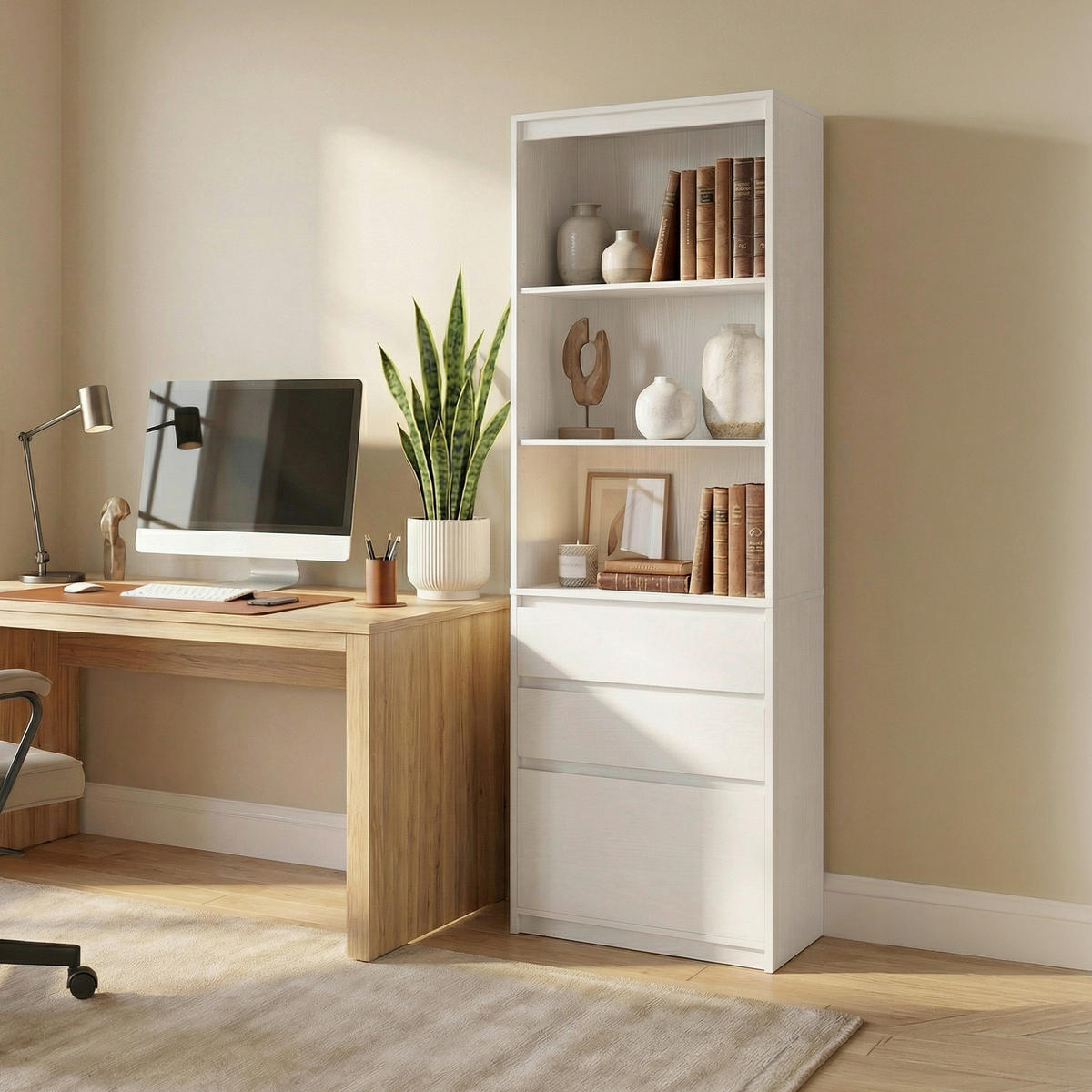 REGALELEMENT Weiß  - Weiß, Trend, Holzwerkstoff (57,1/180/28cm) - Boxxx