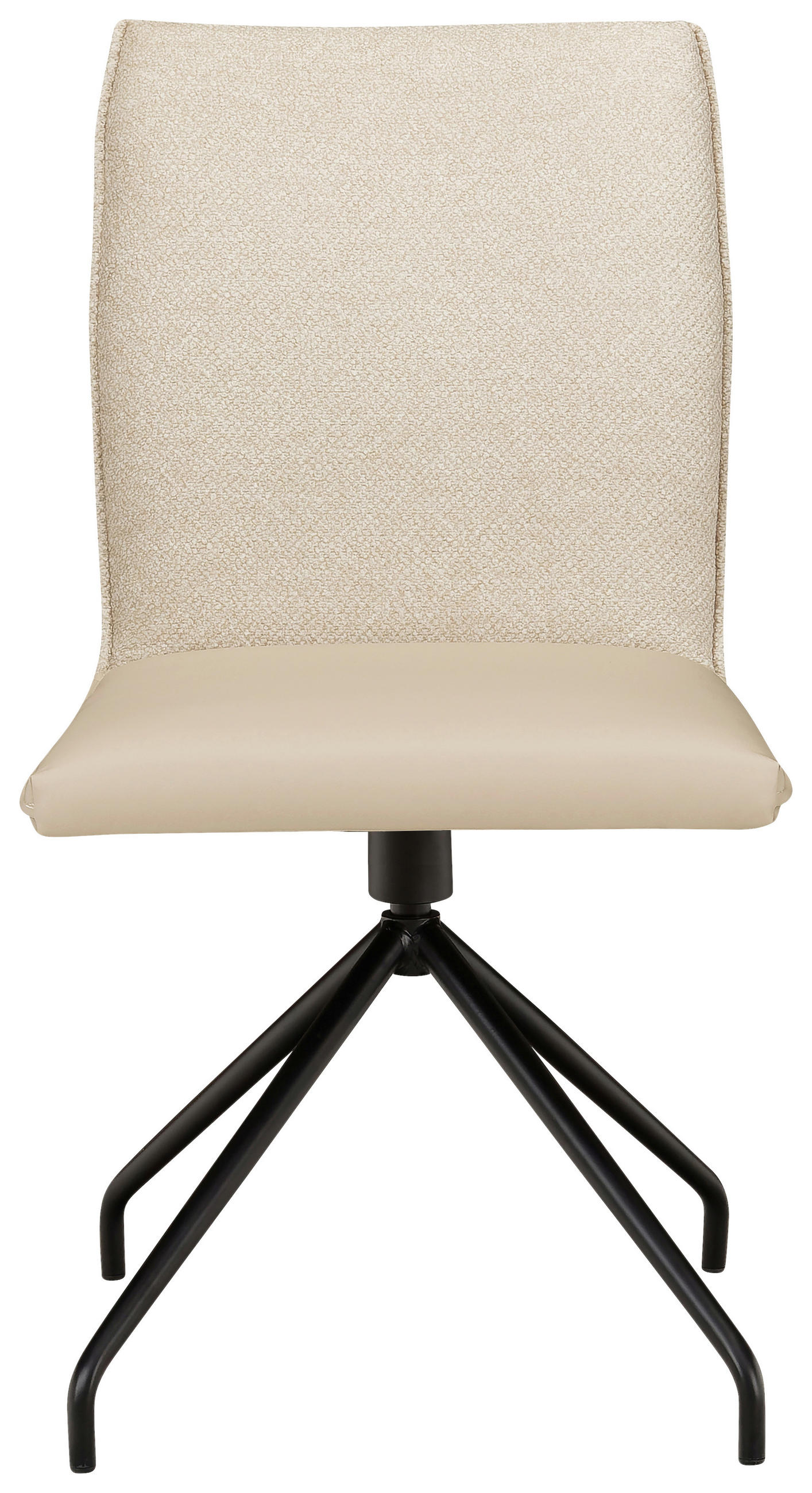 STUHL Mikrofaser, Webstoff Schwarz, Beige, Hellbraun  - Hellbraun/Beige, Design, Textil/Metall (49/91/60cm) - Moderano
