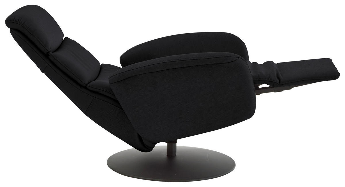 RELAXSESSEL in Leder Schwarz  - Schwarz, Design, Leder/Metall (76/108/86cm) - Dieter Knoll