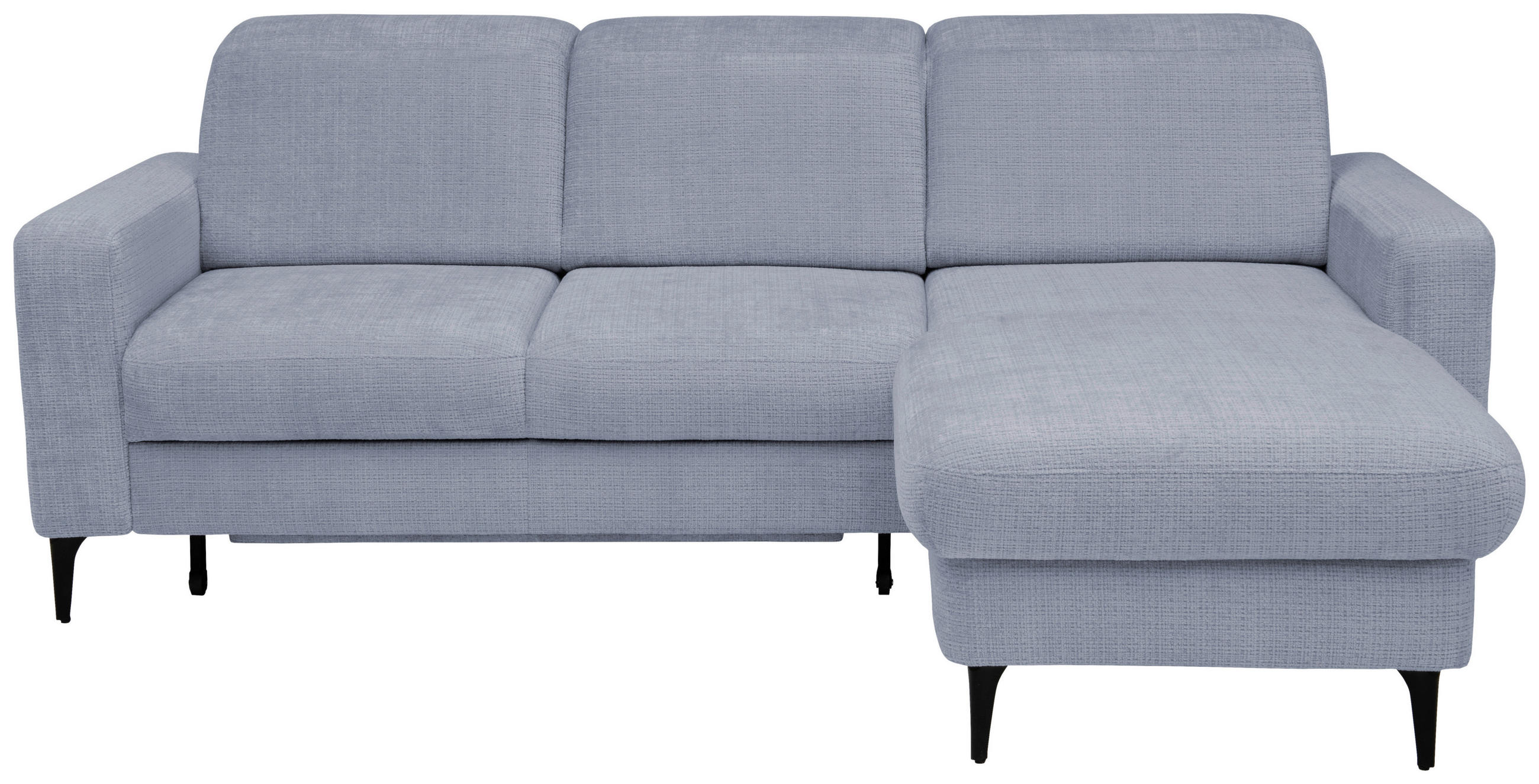 ECKSOFA FABIO Blau Chenille Bettkasten, Kopfteilverstellung  - Blau/Schwarz, Design, Textil/Metall (174/223cm) - Livetastic