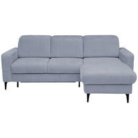 ECKSOFA FABIO Blau Chenille Bettkasten, Kopfteilverstellung  - Blau/Schwarz, Design, Textil/Metall (174/223cm) - Livetastic