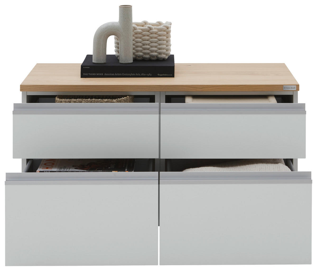 LOWBOARD  in 90/46/41 cm  - Eichefarben/Silberfarben, Design, Holzwerkstoff/Kunststoff (90/46/41cm) - Dieter Knoll