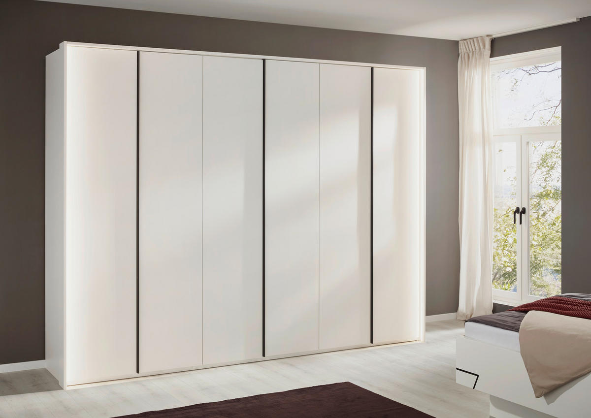 DREHTÜRENSCHRANK 299,2/229,4/59,5 cm,  in Anthrazit, Weiß, 6-türig  - Anthrazit/Weiß, KONVENTIONELL, Holzwerkstoff/Metall (299,2/229,4/59,5cm) - Dieter Knoll