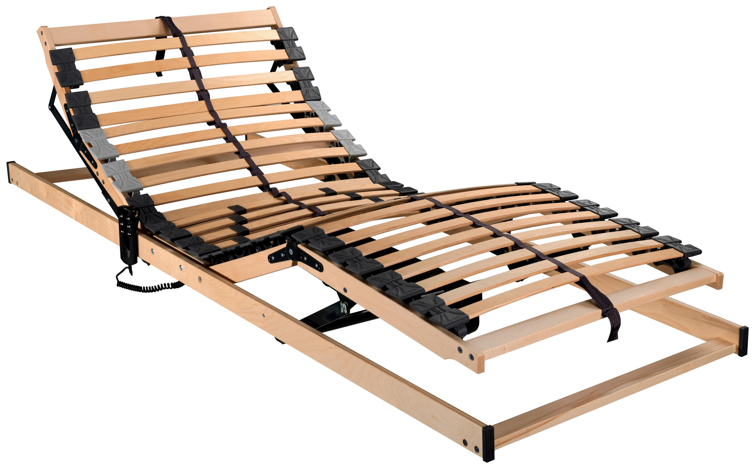 LATTENROST 90/200 cm Kopfteil, Fußteil, Mittelzone verstellbar, Birke  - Birkefarben/Buchefarben, Basics, Holz/Kunststoff (90/200cm) - Sleeptex