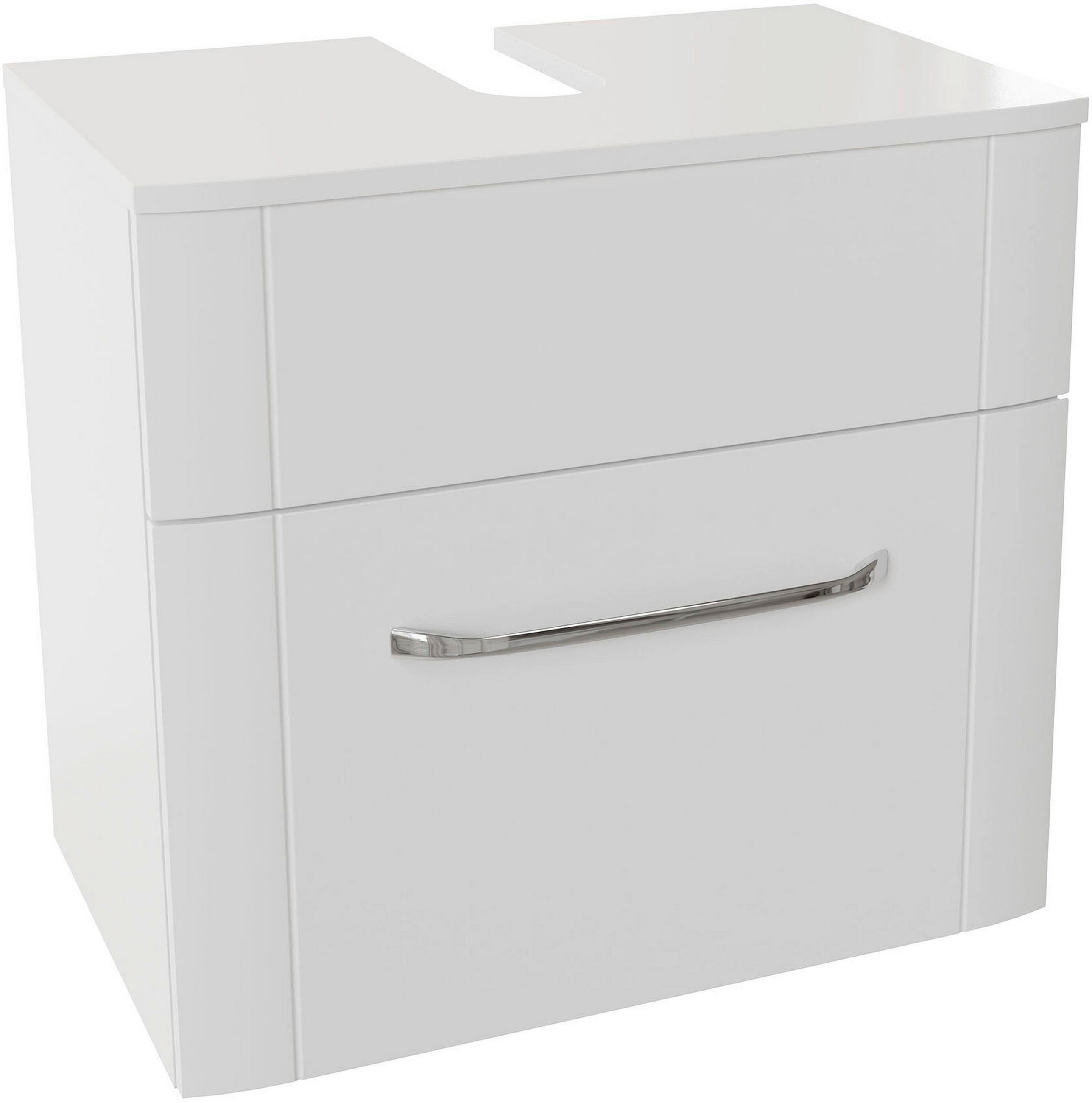 Sadena Waschbeckenunterschrank Serie 3006 Weiß Hochglanz 60x57x38 cm
