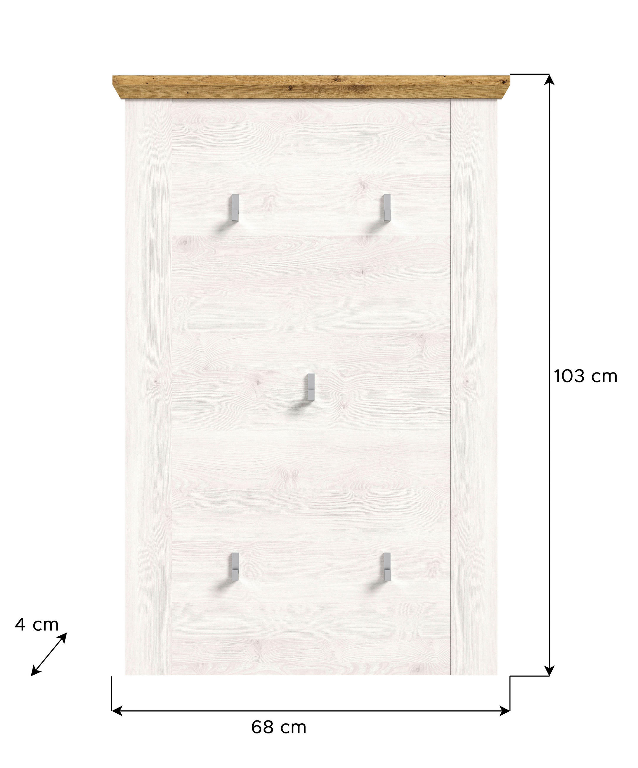 GARDEROBENPANEEL  in 64/103/4 cm  - KONVENTIONELL, Holzwerkstoff (64/103/4cm) - MID.YOU