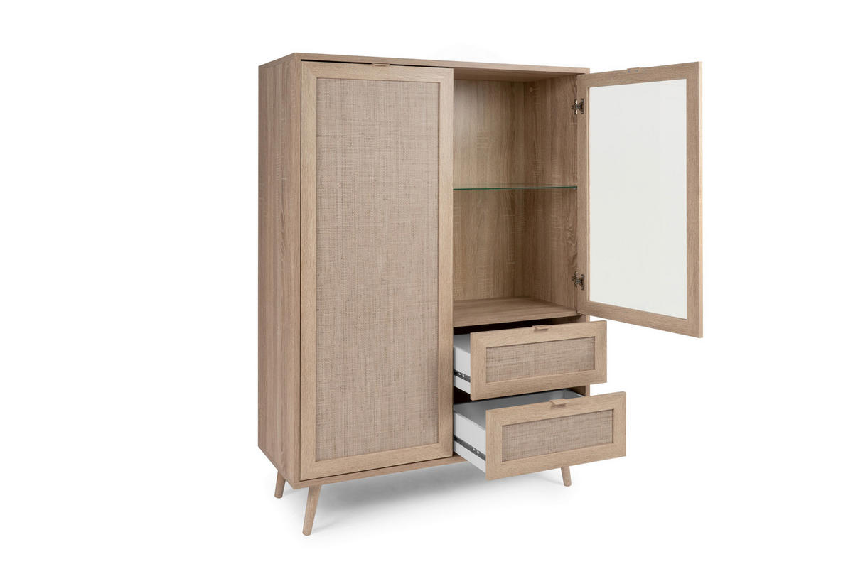 HIGHBOARD  in 101,5/139/40 cm  - Sonoma Eiche, Natur, Glas/Holz (101,5/139/40cm) - MID.YOU